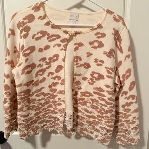 Chico’s Animal Print Colored Cardigan